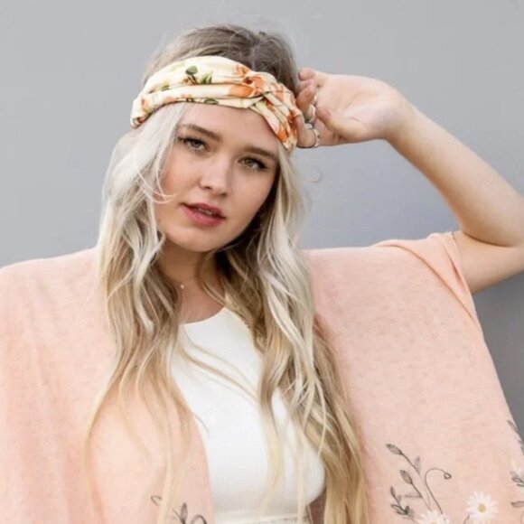 Boho Magnolia Floral Twist Headwrap - Picture 2 of 6